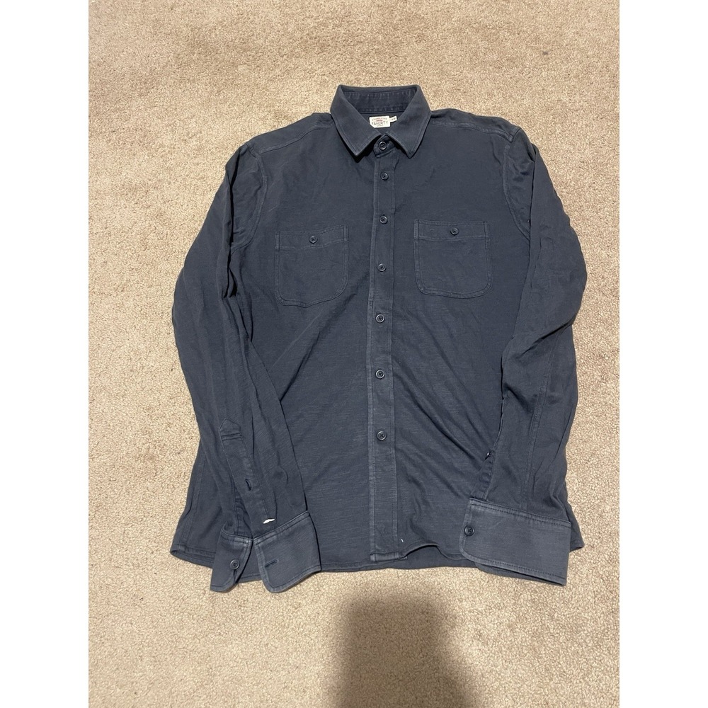 Faherty Men's Knit Season Cotton Button Down Shirt In Gray Size  Medium